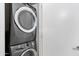 New, gray, front loading washer and dryer in laundry room at 7131 E Rancho Vista Dr # 1008, Scottsdale, AZ 85251