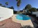 Private pool area surrounded by lush landscaping and a spacious patio at 8337 E Shetland Trl, Scottsdale, AZ 85258