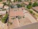 Aerial view of a single-Gathering home with a pool and desert landscaping in a residential neighborhood at 22616 S 194Th St, Queen Creek, AZ 85142