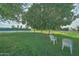 Serene green space featuring lush grass and mature trees, ideal for outdoor activities at 111 S Greenfield Rd # 400, Mesa, AZ 85206