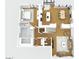 First floor aerial view of the layout including the primary bedroom, kitchen, living room, and dining area at 19203 N 39Th Way, Phoenix, AZ 85050