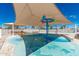 -friendly splash pad with colorful water features under a large shade structure, perfect for summer fun at 2239 S Cottonwood --, Mesa, AZ 85202