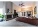Comfortable living room featuring a stone fireplace and ample space at 3029 W Sierra St, Phoenix, AZ 85029