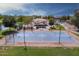 Aerial view of the community basketball court and picnic area surrounded by lush greenery at 36354 W San Clemente Ave, Maricopa, AZ 85138