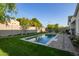 Large backyard featuring a stunning pool, lush landscaping, and cozy seating areas for relaxing and entertaining at 4007 N 34Th St, Phoenix, AZ 85018