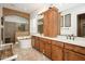 Primary bathroom featuring double sinks, vanity, soaker tub and walk-in shower at 4450 S Frequency --, Mesa, AZ 85212