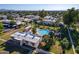 Aerial perspective of the community, showcasing the pool and building layouts at 5742 N 43Rd Dr, Glendale, AZ 85301