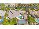 Aerial shot showing manicured landscaping, pool, tennis court, and circular driveway of this stunning estate at 7272 N 71St St, Paradise Valley, AZ 85253