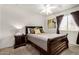 Cozy bedroom with carpet, ceiling fan, and modern decor at 1215 E Lemon St # 222, Tempe, AZ 85281
