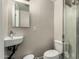 Modern bathroom featuring tile flooring, a single-sink vanity, and tiled shower stall at 2221 E Lynne Ln, Phoenix, AZ 85042