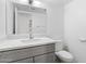 Bathroom with gray vanity, modern countertop and fixtures, and tile flooring at 2619 S Los Altos --, Mesa, AZ 85202