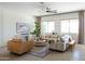 Bright, open-concept living room with modern decor and lots of natural light at 5208 S Gold Leaf Pl, Chandler, AZ 85249