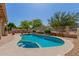 Beautiful backyard pool with pristine blue water and lush, mature landscaping at 5215 W Del Rio St, Chandler, AZ 85226
