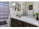 Well-lit bathroom with dark wood vanity, chrome fixtures, and neutral color scheme at 2903 E Quenton St, Mesa, AZ 85213