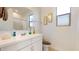 Bathroom with white vanity, modern sink, and decorative elements at 1972 N Loretta Pl, Casa Grande, AZ 85122