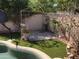 The backyard is an entertainer's dream with artificial turf, block wall and room for a patio at 21214 N 80Th Ln, Peoria, AZ 85382