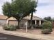 Single-story home with desert landscaping, large cacti, and a shady front porch at 21214 N 80Th Ln, Peoria, AZ 85382