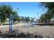 Blue swings with a rubberized surface and shade trees make this playground enjoyable at 2614 W Greenway Rd, Tempe, AZ 85282