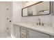 Stylish bathroom featuring modern sink, vanity, and mirror at 3885 E Lambeth Pl, San Tan Valley, AZ 85140