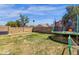 Wide open backyard with ample space, a trampoline, and views of the sky at 4633 E Desert Cactus St, Phoenix, AZ 85032
