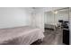 This is a bedroom with hard floors, closet, ceiling fan, and neutral color scheme at 632 W Natal Cir, Mesa, AZ 85210