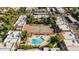Aerial view showcasing the community pool and tennis courts at 811 W 13Th St, Tempe, AZ 85281