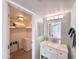 Well-organized bathroom with vanity and linen closet; space efficient with sleek design at 850 S River Dr # 1085, Tempe, AZ 85281
