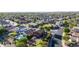 Bird's-eye view of a residential area featuring houses with pools and landscaped yards at 10561 E Plata Ave, Mesa, AZ 85212
