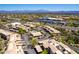Aerial view of community showcasing the community pool and desert landscape backdrop at 13700 N Fountain Hills Blvd # 135, Fountain Hills, AZ 85268