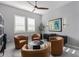 Cozy living room featuring stylish seating, neutral tones, modern ceiling fan, and natural light at 17710 W Guthrie St, Surprise, AZ 85388