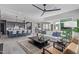 Open concept living space featuring an island kitchen, sofa, and sliding glass doors at 17710 W Guthrie St, Surprise, AZ 85388