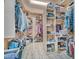 Organized walk-in closet with ample shelving, hanging racks, and space for shoes and accessories at 18126 W Ocotillo Ave, Goodyear, AZ 85338