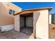 Backyard view of a metal storage shed at 2650 W Union Hills Dr # 131, Phoenix, AZ 85027