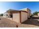 Backyard with a metal storage shed and patio at 2650 W Union Hills Dr # 131, Phoenix, AZ 85027