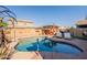 Backyard pool featuring outdoor furniture, a pergola, and hardscape at 5012 S Girard St, Gilbert, AZ 85298