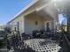 Covered patio with patio seating, offering a comfortable outdoor living space at 650 N Hawes Rd # 3123, Mesa, AZ 85207