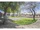 Lush green space with mature trees and rock landscaping in a peaceful community setting offers tranquility and natural beauty at 7978 W Zoe Ella Way, Peoria, AZ 85382