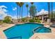 Resort-style community pool with a relaxing spa, set against a beautiful desert backdrop and tall palms at 9012 S 47Th Pl, Phoenix, AZ 85044