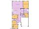 Colorful floor plan illustration showing layout of kitchen, bedrooms, gathering space, and owner's suite at 16928 W Jenan Rd, Surprise, AZ 85388