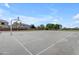 Community basketball court ready for a game with a backdrop of trees and well-maintained grassy areas at 18437 E Celtic Manor Dr, Queen Creek, AZ 85142