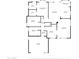 Detailed floor plan showcasing the layout of the home, including the kitchen, living room, bedrooms, and garage at 18643 N 73Rd Ave, Glendale, AZ 85308