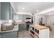 Charming kitchen featuring gray cabinets, granite countertops, and a functional island with a butcher block top at 1919 W Fairmount Ave, Phoenix, AZ 85015