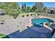 Aerial view of the backyard that showcases the beautiful pool, landscaping, and privacy at 248 S 167Th Dr, Goodyear, AZ 85338