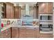 Well-equipped kitchen with stainless steel appliances, custom cabinets, and modern backsplash at 37300 N Tom Darlington Dr # D, Carefree, AZ 85377