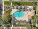 An aerial shot of a community pool offering recreational amenities and green spaces at 4646 E Maplewood St, Gilbert, AZ 85297