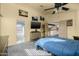 Spacious bedroom with ensuite bathroom, and television, designed for comfort and convenience, great for relaxation at 4715 E Carmen St, Phoenix, AZ 85044