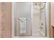 Bathroom with shower/tub combination and sliding glass door at 701 S Dobson Rd # 259, Mesa, AZ 85202