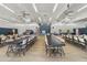 Bright recreation room with a stage, rows of tables and chairs, perfect for hosting community events and activities at 701 S Dobson Rd # 259, Mesa, AZ 85202