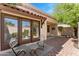 Cozy back patio with stylish seating, perfect for enjoying the outdoors at 9849 E Topaz Dr, Scottsdale, AZ 85258
