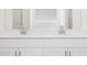 Close up of bathroom vanity with double sinks, modern fixtures, and plenty of counter space at 37373 W San Clemente St, Maricopa, AZ 85138